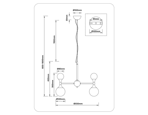Подвесная люстра Ambrella Light High Light Modern LH51050 изображение в интернет-магазине Cramer Light фото 6