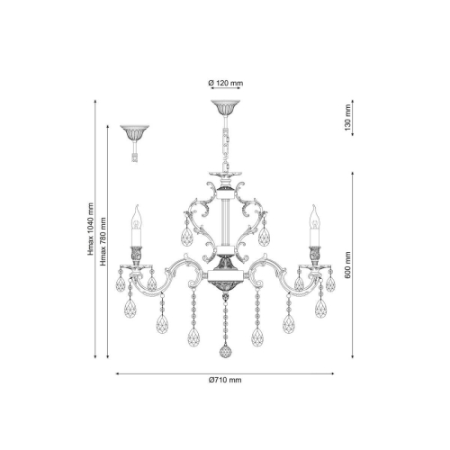 Подвесная люстра Lucia Tucci Barletta 1730.8 Antique изображение в интернет-магазине Cramer Light фото 3