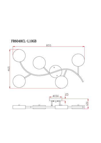 Потолочный светильник Freya Tibo FR6048CL-L10GB изображение в интернет-магазине Cramer Light фото 4