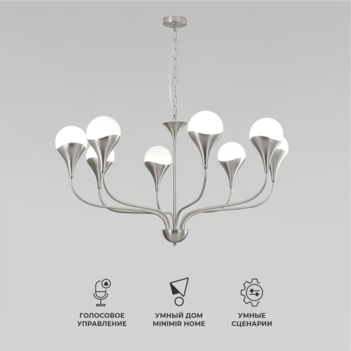 Подвесная люстра Eurosvet 60169/8 никель Smart a068277 изображение в интернет-магазине Cramer Light фото 2