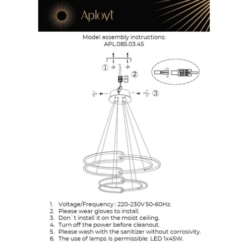 Подвесная люстра Aployt Barb APL.085.03.45 изображение в интернет-магазине Cramer Light фото 2