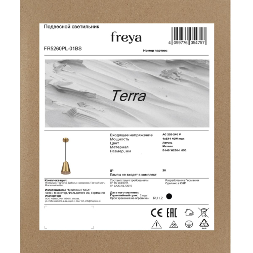 Подвесной светильник Freya Terra FR5260PL-01BS изображение в интернет-магазине Cramer Light фото 4