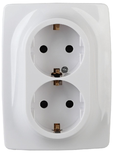 Розетка 2x2P+E Schuko Эра 12-2006-01 Б0038808 дополнительное фото