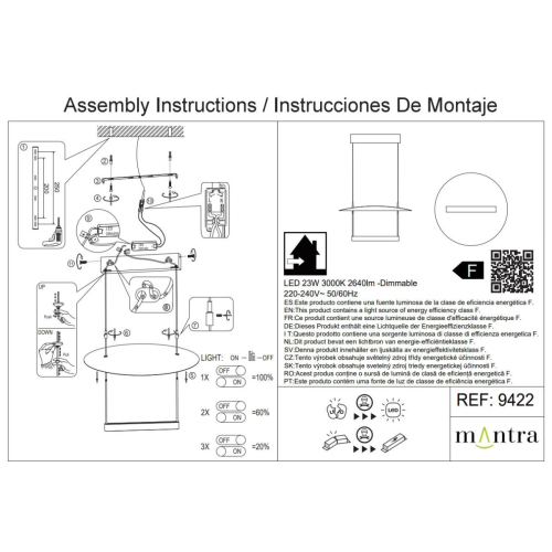 Подвесная люстра Mantra Sun Ii 9422 изображение в интернет-магазине Cramer Light фото 5