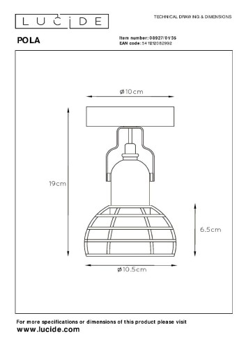 Спот Lucide Paulien 08927/01/35 изображение в интернет-магазине Cramer Light фото 3