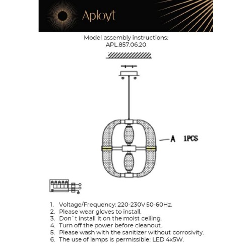 Подвесной светильник Aployt Aleksandra APL.857.06.20 изображение в интернет-магазине Cramer Light фото 12