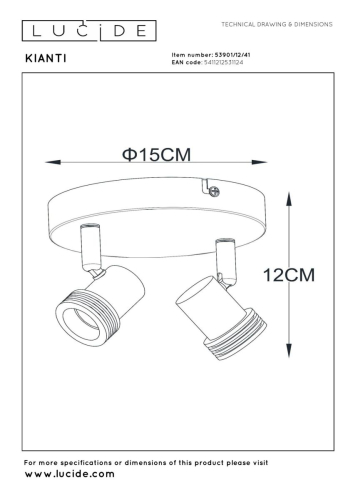 Спот Lucide Kianti 53901/12/41 изображение в интернет-магазине Cramer Light фото 6