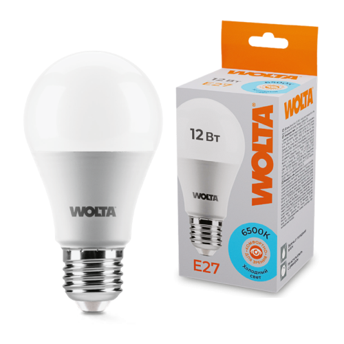 Светодиодная лампа WOLTA 12Вт 6500К E27 груша матовая 25W60BL12E27 изображение в интернет-магазине Cramer Light