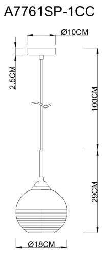 Подвесной светильник Arte Lamp Wave A7761SP-1CC изображение в интернет-магазине Cramer Light фото 2