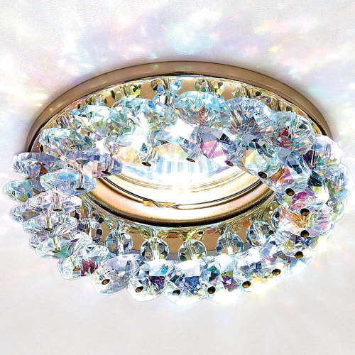 Встраиваемый светильник Ambrella Light Crystal K206 MULTI/G изображение в интернет-магазине Cramer Light фото 2