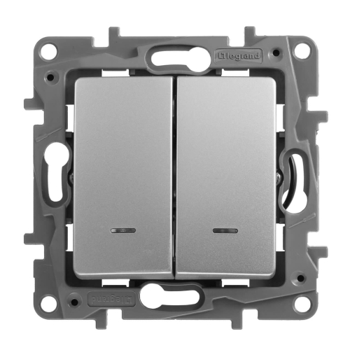 Выключатель двухклавишный Legrand Etika 10A 250V слоновая кость 672302 дополнительное фото фото 2
