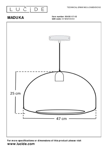 Подвесной светильник Lucide Maduka 10450/47/43 изображение в интернет-магазине Cramer Light фото 4
