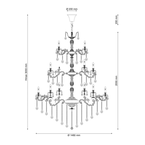 Подвесная люстра Lucia Tucci Barletta 122.60 Antique изображение в интернет-магазине Cramer Light фото 4