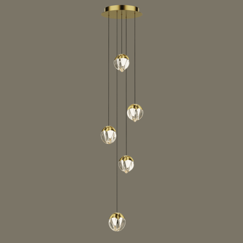 Подвесной светильник Delight Collection MD24001033-5A gold/clear изображение в интернет-магазине Cramer Light фото 2