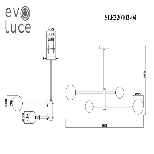 Подвесная люстра Evoluce Arcola SLE220103-04 изображение в интернет-магазине Cramer Light фото 5