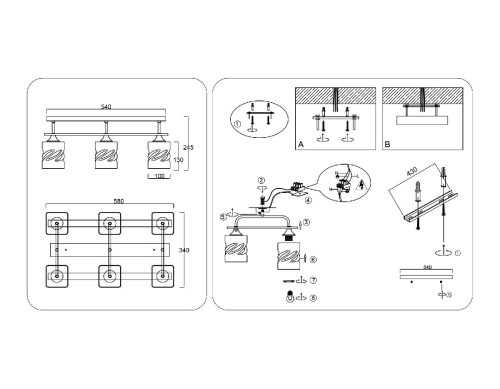 Потолочная люстра Ambrella Light Loft Traditional TR3033250 изображение в интернет-магазине Cramer Light фото 9