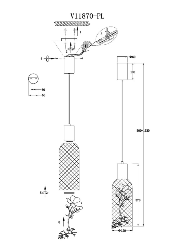 Подвесной светильник Moderli Ophelia V11870-PL изображение в интернет-магазине Cramer Light фото 7