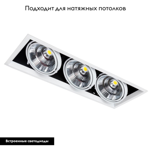 Встраиваемый светильник Arte Lamp Merga A8450PL-3WH изображение в интернет-магазине Cramer Light фото 2