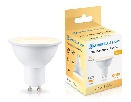 Светодиодная лампа Ambrella Light Bulbing GU10 7W 2700K 190713 изображение в интернет-магазине Cramer Light фото 3