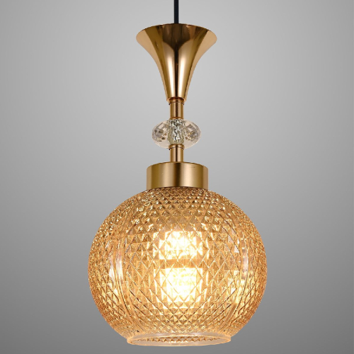 Подвесная люстра Reluce 02001-0.9-05L AMBER изображение в интернет-магазине Cramer Light фото 2
