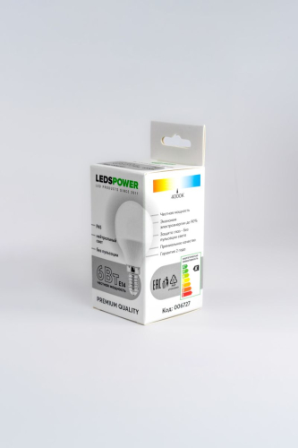 Светодиодная лампа LEDS POWER P45 E14 6Вт 4000К 006727 изображение в интернет-магазине Cramer Light фото 2