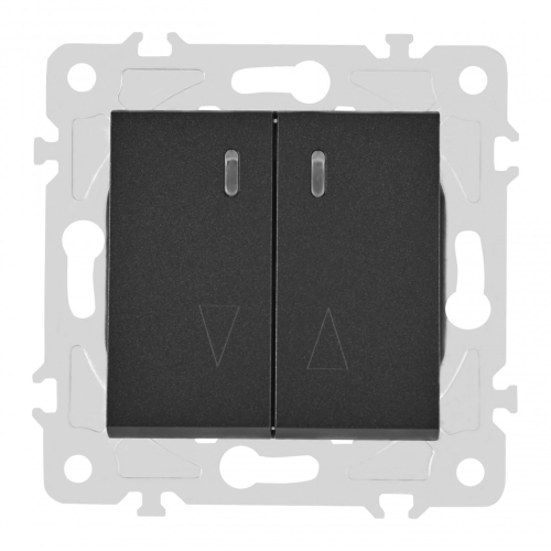 Выключатель двухклавишный проходной Arte Milano 203.33-2.black дополнительное фото фото 6