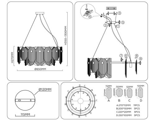 Подвесная люстра Ambrella Light High Light Crystal LH31203 изображение в интернет-магазине Cramer Light фото 4
