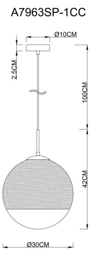 Подвесной светильник Arte Lamp Jupiter Chrome A7963SP-1CC изображение в интернет-магазине Cramer Light фото 2