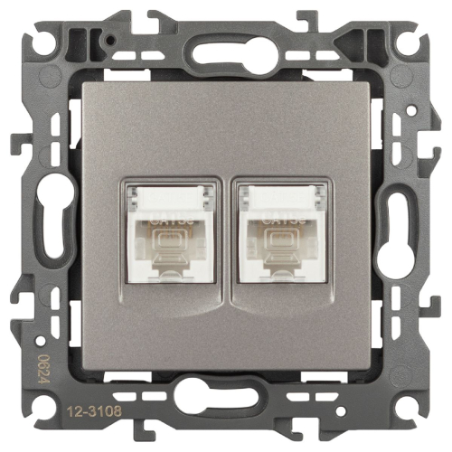 Розетка компьютерная двойная RJ45 Эра 12-3108-16 Б0065665 дополнительное фото