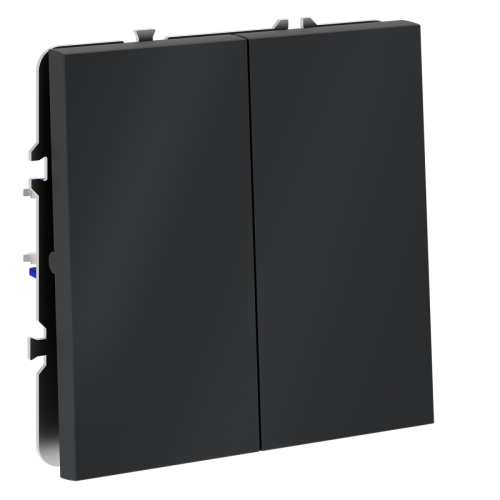 Перекрестный переключатель встраиваемый Voltum S70 двухклавишный 10А, (графит) VLS020507 дополнительное фото фото 5