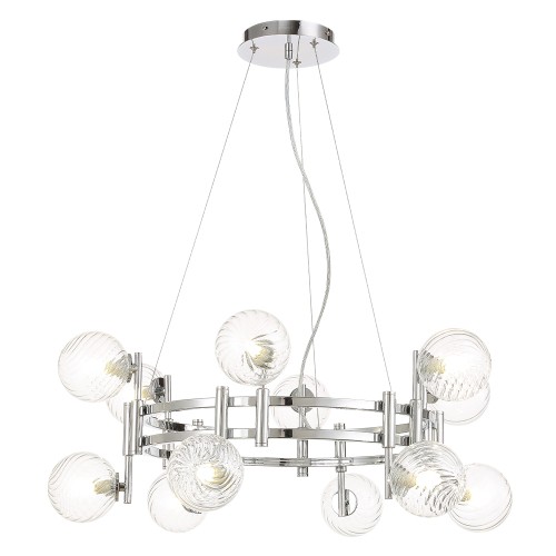 Подвесная люстра Crystal Lux LUXURY SP12 CHROME изображение в интернет-магазине Cramer Light фото 3