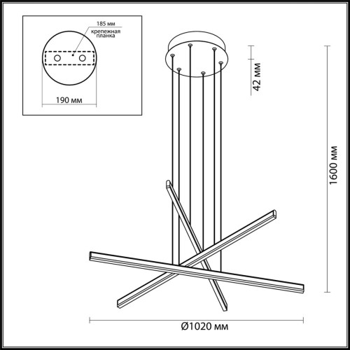 Подвесной светодиодный светильник Odeon Light Rudy 3890/48L изображение в интернет-магазине Cramer Light фото 2