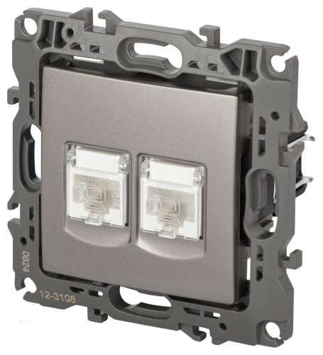 Розетка компьютерная двойная RJ45 Эра 12-3108-16 Б0065665 дополнительное фото фото 2