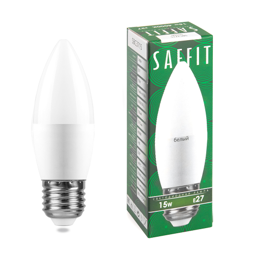 Лампа светодиодная Saffit SBC3715 Свеча E27 15W 4000K 55206 изображение в интернет-магазине Cramer Light