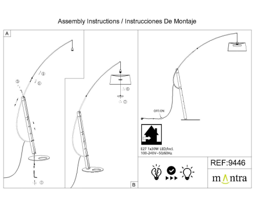 Торшер без абажура Mantra Ruti Ricca 9446 изображение в интернет-магазине Cramer Light фото 8