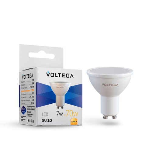 Лампа светодиодная Voltega GU10 7W 2700K 7247 изображение в интернет-магазине Cramer Light