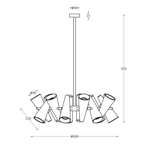 Подвесная люстра Maytoni Giro MOD095PL-14W изображение в интернет-магазине Cramer Light фото 4