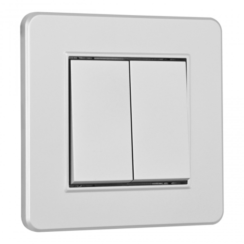 Выключатель двухклавишный Arte Milano SET16-1-30-2 silver дополнительное фото