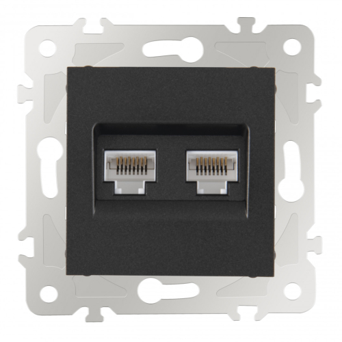 Розетка двойная RJ45 Arte Milano 203.45-2.black дополнительное фото фото 6