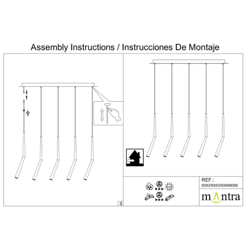 Подвесная люстра Mantra Arrecife 9385+9220 (5L) изображение в интернет-магазине Cramer Light фото 18