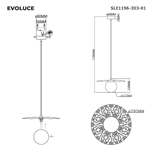 Подвесной светильник Evoluce Lorea SLE1196-303-01 изображение в интернет-магазине Cramer Light фото 4