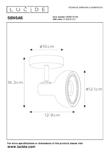 Спот Lucide Sensas 30997/01/31 изображение в интернет-магазине Cramer Light фото 3