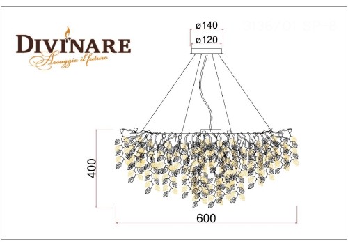 Подвесная люстра Divinare Salice 3136/01 SP-8 изображение в интернет-магазине Cramer Light фото 2