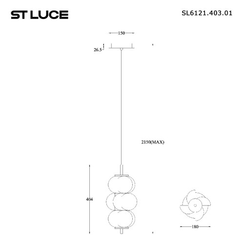 Подвесной светильник ST Luce Talisman SL6121.403.01 изображение в интернет-магазине Cramer Light фото 5