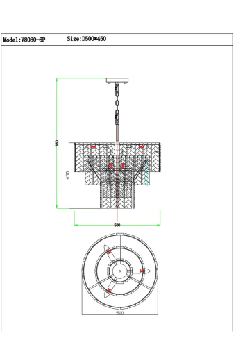 Подвесная люстра Moderli Alberto V8080-6P изображение в интернет-магазине Cramer Light фото 4