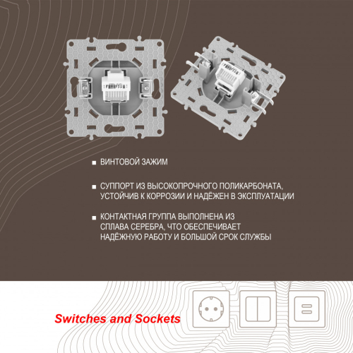 Розетка RJ45 Arte Milano 217.45-1.silver дополнительное фото фото 2