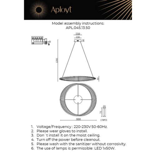 Подвесная люстра Aployt Olimp APL.045.13.50 изображение в интернет-магазине Cramer Light фото 2