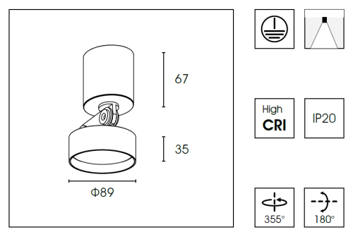 Накладной спот Delight Collection WB8512DR изображение в интернет-магазине Cramer Light фото 2