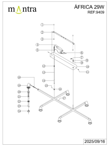 Подвесная люстра Mantra Africa 9409 изображение в интернет-магазине Cramer Light фото 8