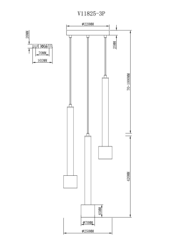Подвесной светильник Moderli Malet V11825-3P изображение в интернет-магазине Cramer Light фото 7